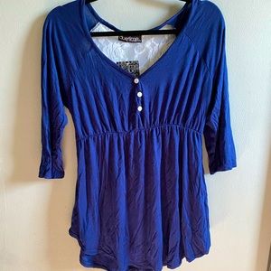 Maternity navy empire waist top size large